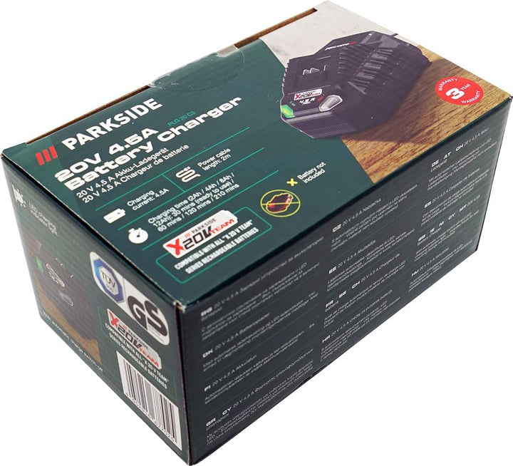 Angebot für Original 20V Ladegerät PLG 20 – passend für die Serie Parkside X 20 V Team – 4,5 A / 120