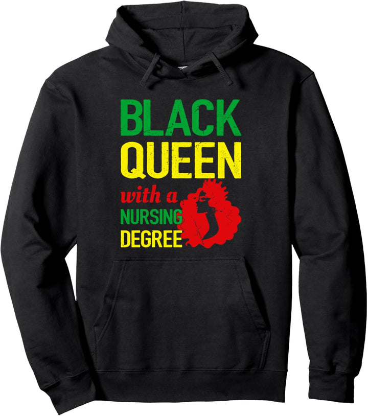 Schwarze Königin mit einem Abschluss in Krankenpflege Afroamerikaner Pullover Hoodie