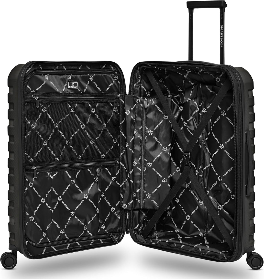 SMARTBOX Hartschalen Koffer-Set 3-teilig | mit Dehnfalte erweiterbar um 3 cm | aus hochwertigem, lei