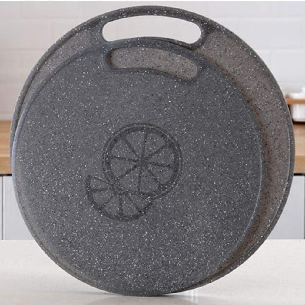 HEMOTON Schneidebrett Kunstoff Küchenschneidebrett Rund Hackbrette Obst Gemüse Schneidebrett mit Gri