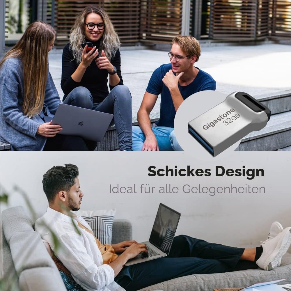 GIGASTONE 32GB Nano Flash-Laufwerk (5 Stück) Z90 USB 3.2 Gen 1, 100MB/s UltraSchnell, Mini, Metallde