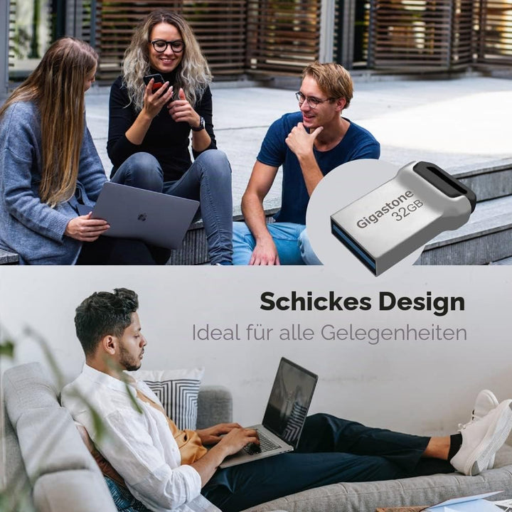 GIGASTONE 32GB Nano Flash-Laufwerk (5 Stück) Z90 USB 3.2 Gen 1, 100MB/s UltraSchnell, Mini, Metallde