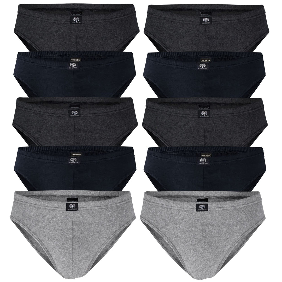 Ceceba Herren Slips Unterhosen 1818 10er Pack 3XL Grau Mix, 3XL Grau Mix