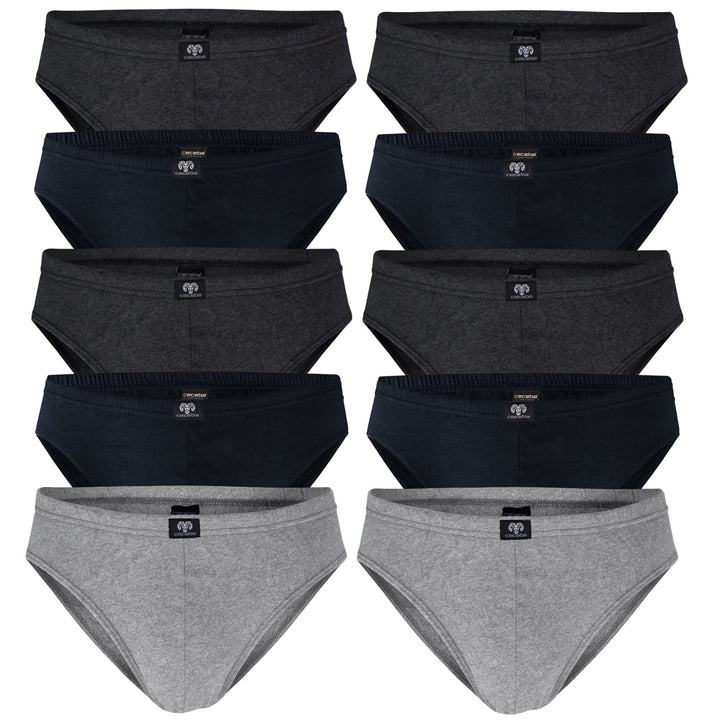 Ceceba Herren Slips Unterhosen 1818 10er Pack 3XL Grau Mix, 3XL Grau Mix
