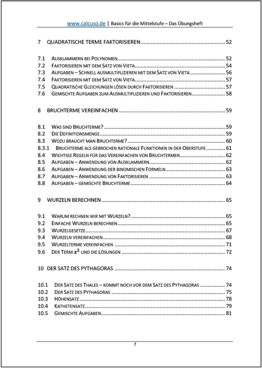 Mathe ohne Angst. Basics für die Mittelstufe - Übungsheft Mathematik von der 7. bis 10. Klasse