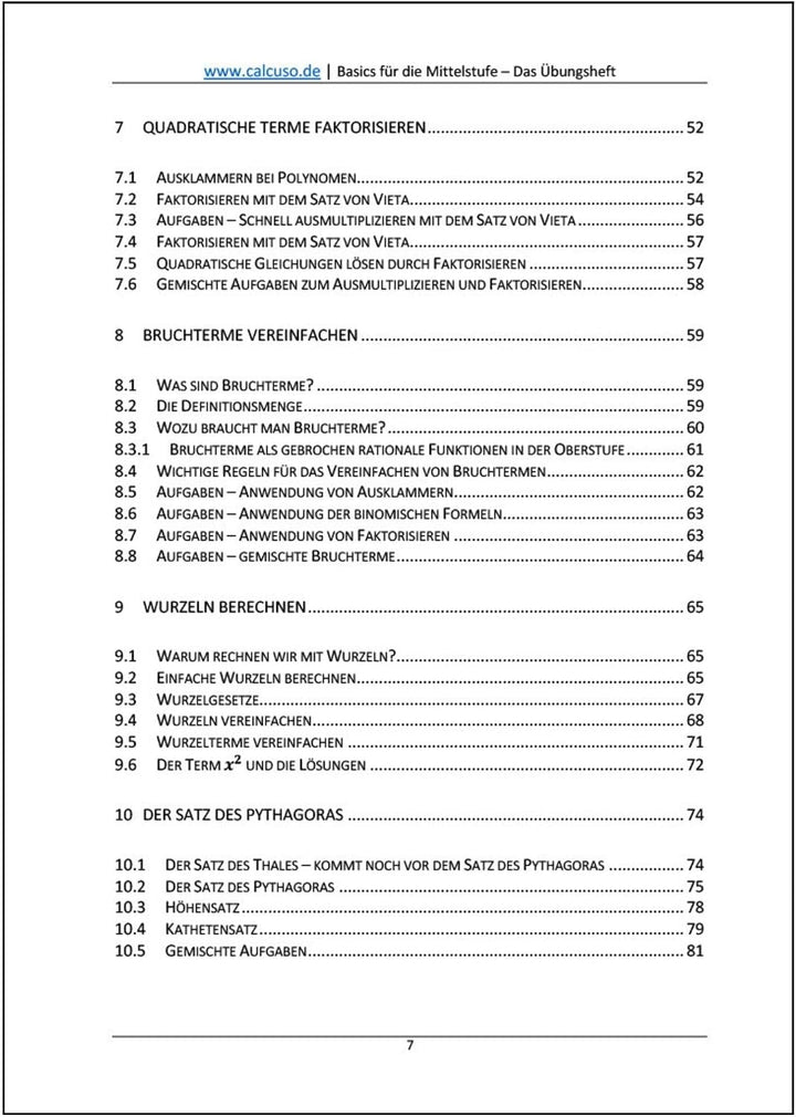 Mathe ohne Angst. Basics für die Mittelstufe - Übungsheft Mathematik von der 7. bis 10. Klasse