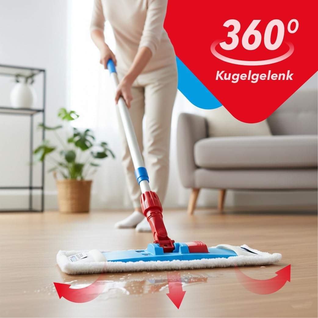 G.I.V. Profi Klapphalter mit Fusstaste 50cm hellblau für Grossflächen - Mopphalter für Taschenmopps