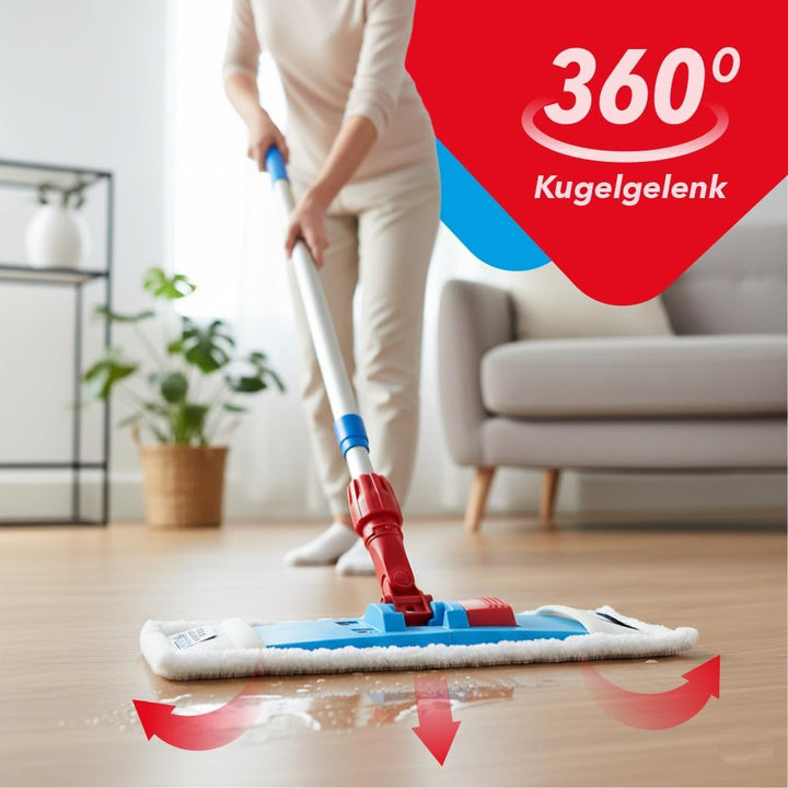 G.I.V. Profi Klapphalter mit Fusstaste 50cm hellblau für Grossflächen - Mopphalter für Taschenmopps
