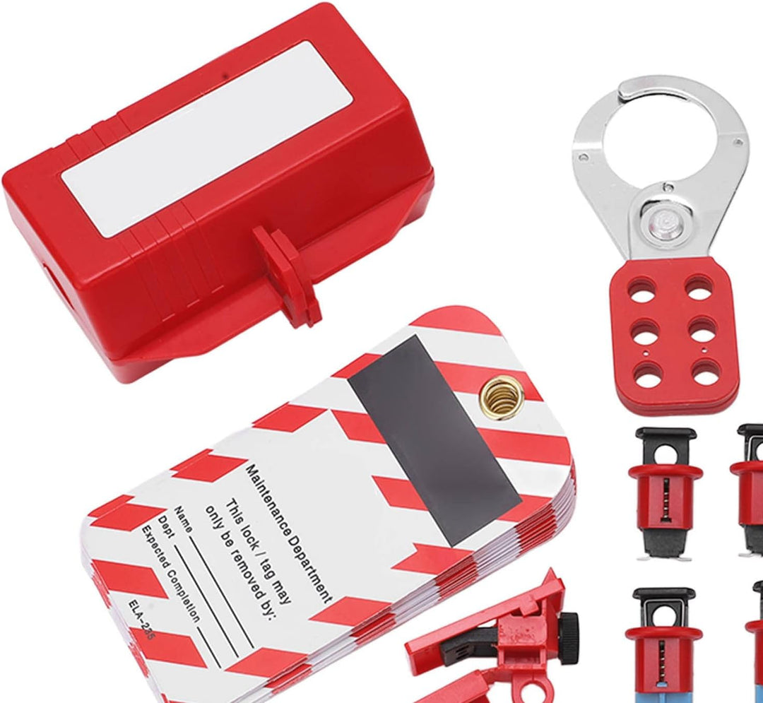 Cocoarm Elektrisches Sperr-Tagout-Set, Loto-Klemmen für Leistungsschalter, mit Vorhängeschloss, Anhä