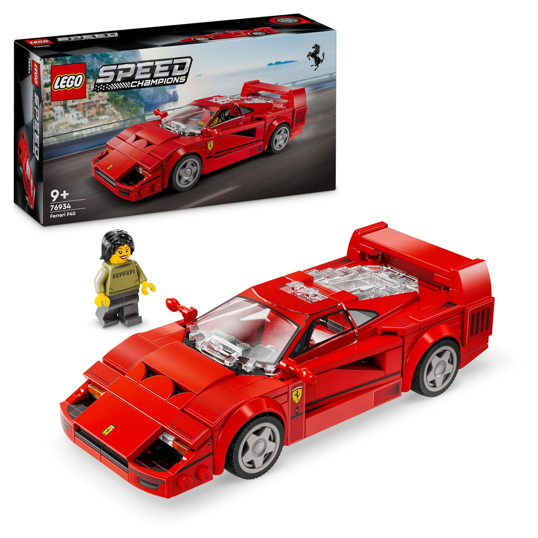 LEGO Speed Champions Ferrari F40 Supersportwagen, Spielset mit baubarem Spielzeugauto und Fahrer-Min