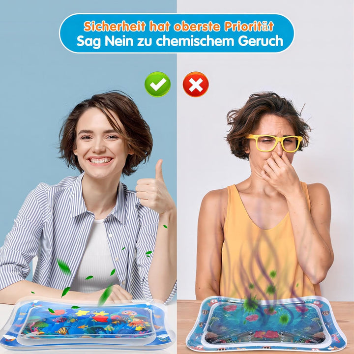 Infinno Wassermatte Baby Wasserspielmatte Spielzeug, Spielmatte Baby für 3 6 9 Monate Blauer Ozean N