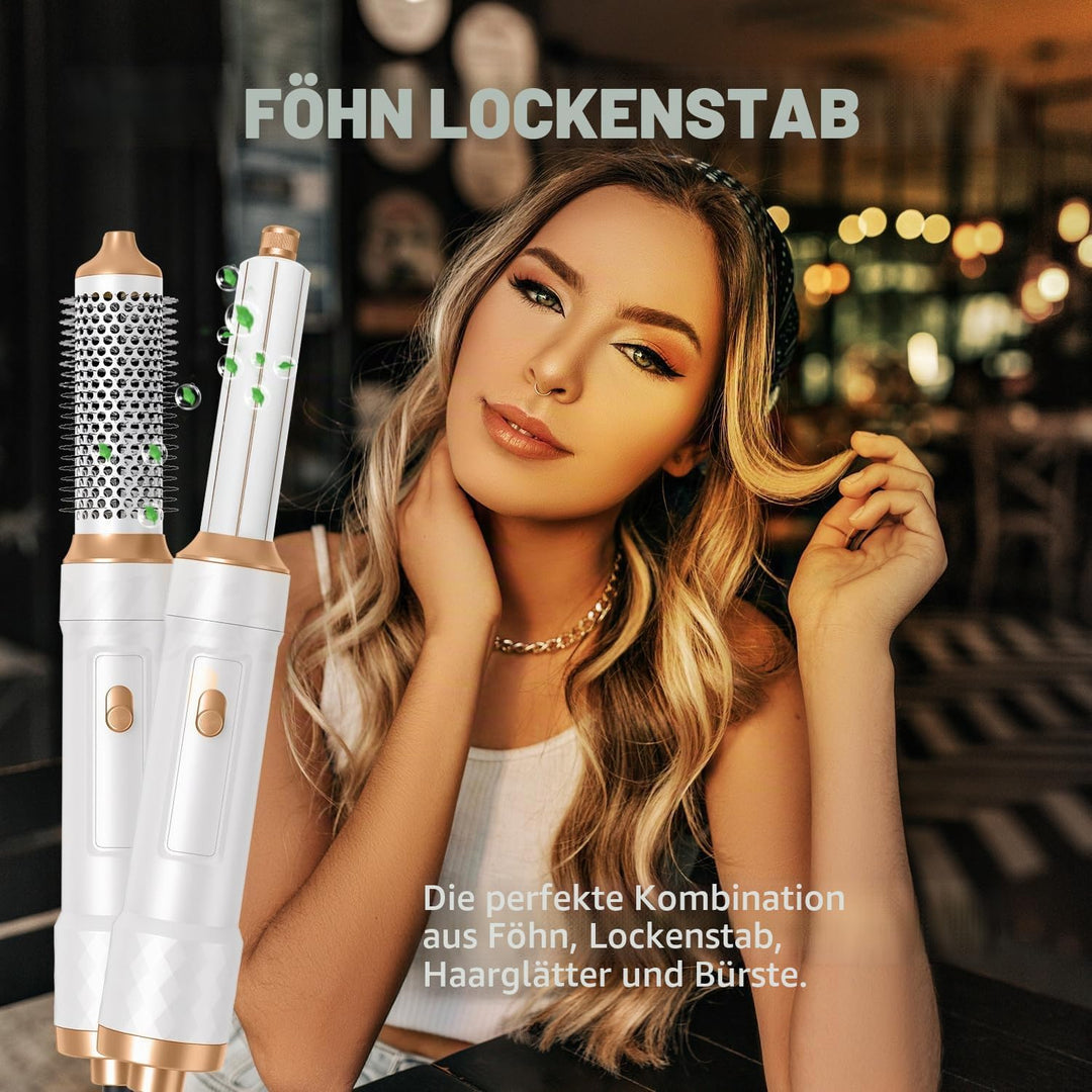 Airstyler 5 in 1 Hair Styler 1000W Warmluftbürste Set mit Auto Lockenstäbe,1000W Haartrockner Air br