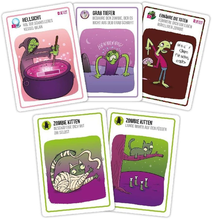 Exploding Kittens, Zombie Kittens, Partyspiel, Kartenspiel, 2-5 Spieler, Ab 7+ Jahren, 15 Minuten, D