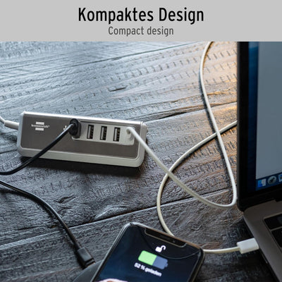 brennenstuhl®Estilo USB Ladegerät mit Schnellladefunktion/Mehrfach USB Ladestation mit Edelstahlober