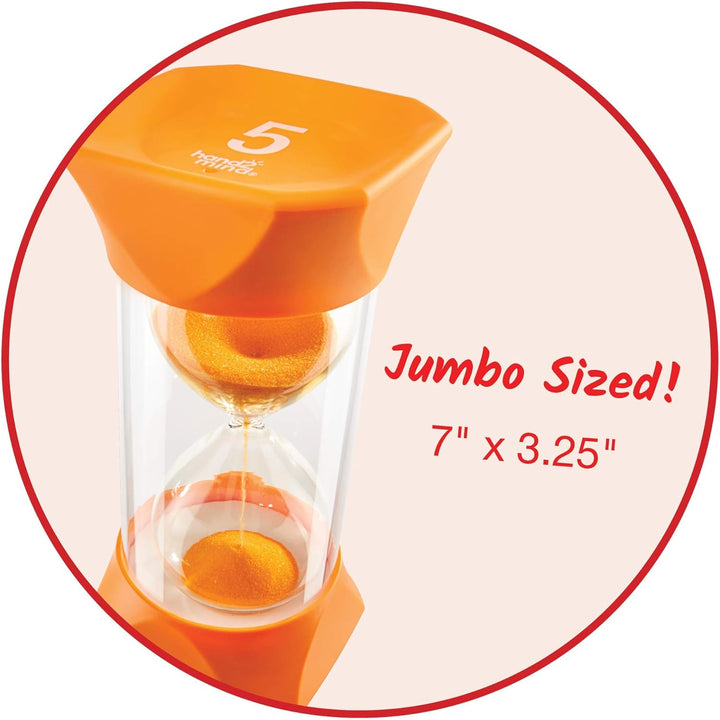Learning Resources Jumbo-Sanduhr, 5-Minuten-Sanduhr mit gummierten weichen Endkappen, für ruhige Pau