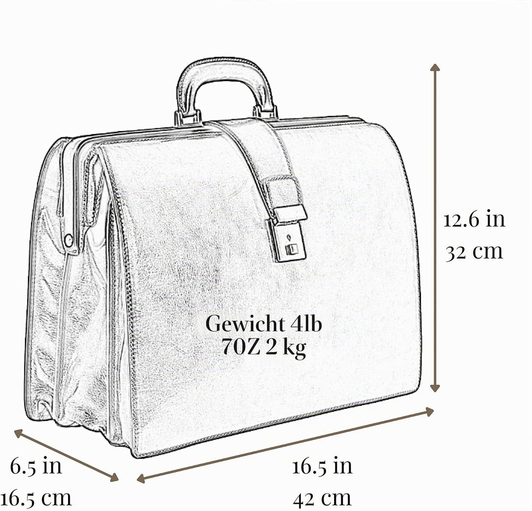Time Resistance Aktentasche für Herren aus 100% Leder - Handgefertigt in Italien - Arbeitstasche - B