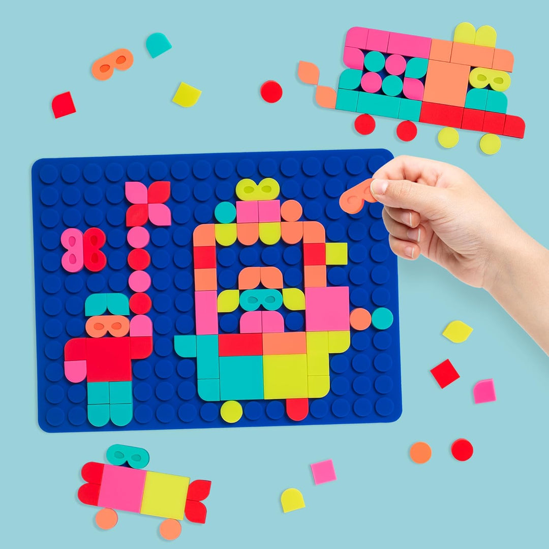 SUPER PE - Mosaic Art Mosaik Silikon zum Anklippen – unendlich bunte Kreationen – Weiss – ab 3 Jahre