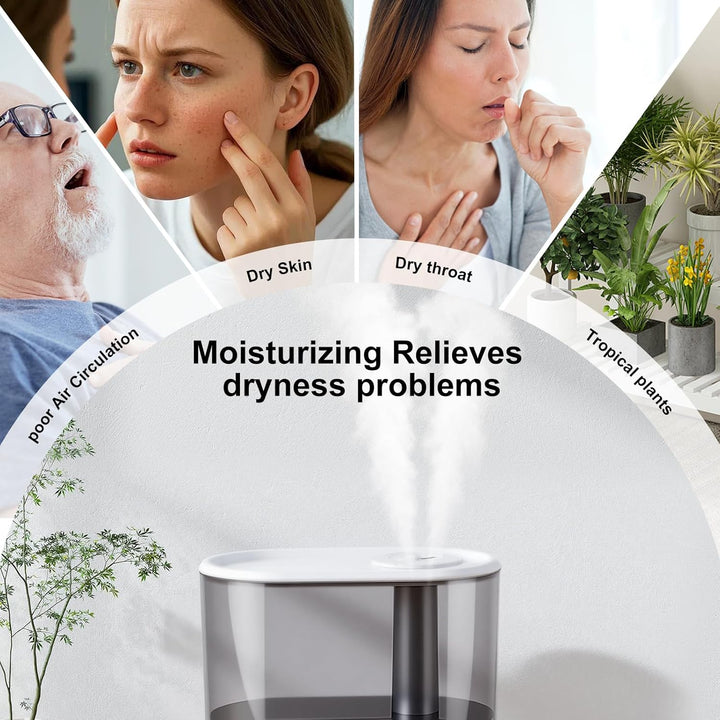 Luftbefeuchter für Räume 5.5L,GuKKK Luftbefeuchter Schlafzimmer Top-Fill, 28dB Leise Air Humidifier