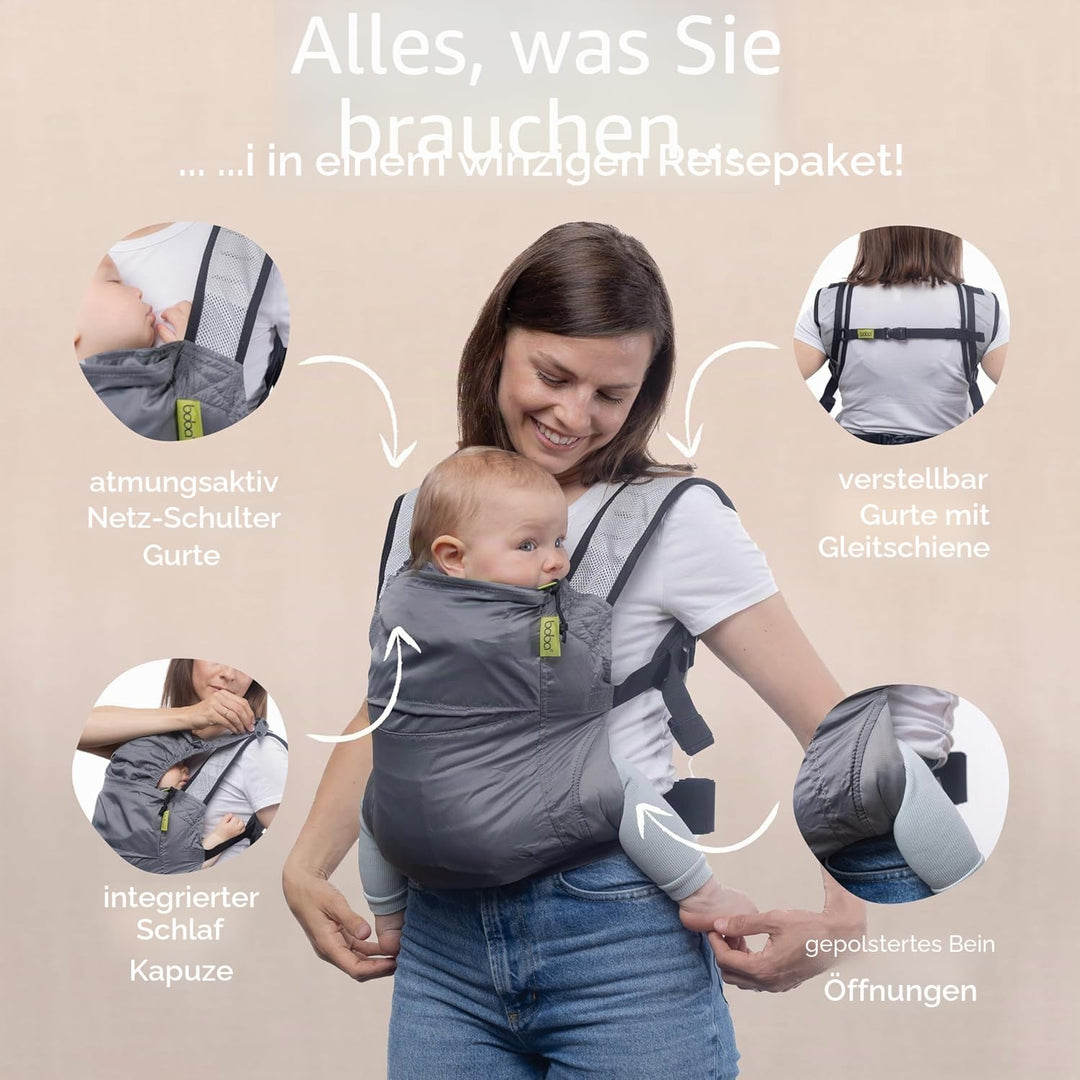 Boba Air Federleichte Babytrage und Kindertrage - Baby Trage ab 3 Monaten (7-20kg) - Kindertrageruck