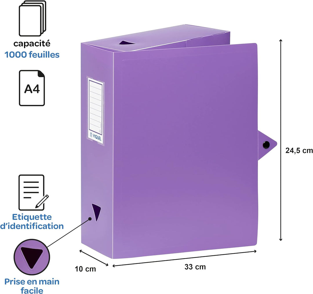 Viquel 097716 – 49 Class Docs Vorratsdosen 4-DE Ranking Polypropylen-Rücken 100 mm Farben sortiert