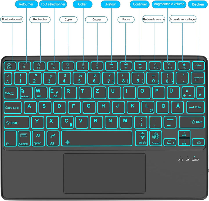 iPad Air 5 Generation Hülle mit Tastatur, Tastatur mit Touchpad für iPad Air 4 gen und iPad Pro 11 4
