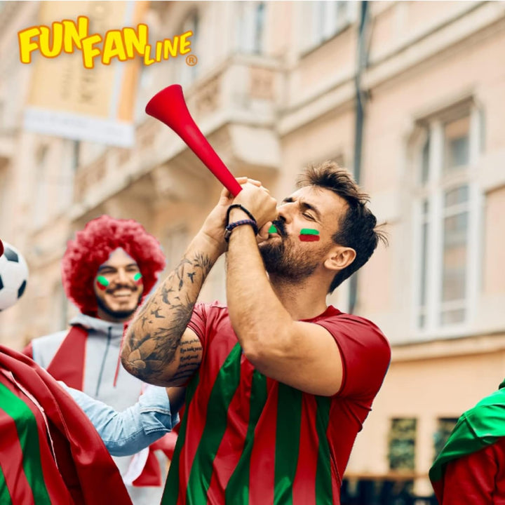 3er-Pack Vuvuzelas aus Widerstandsfähigem Kunststoff | Animationstrompeten für Fussball, Sportverans