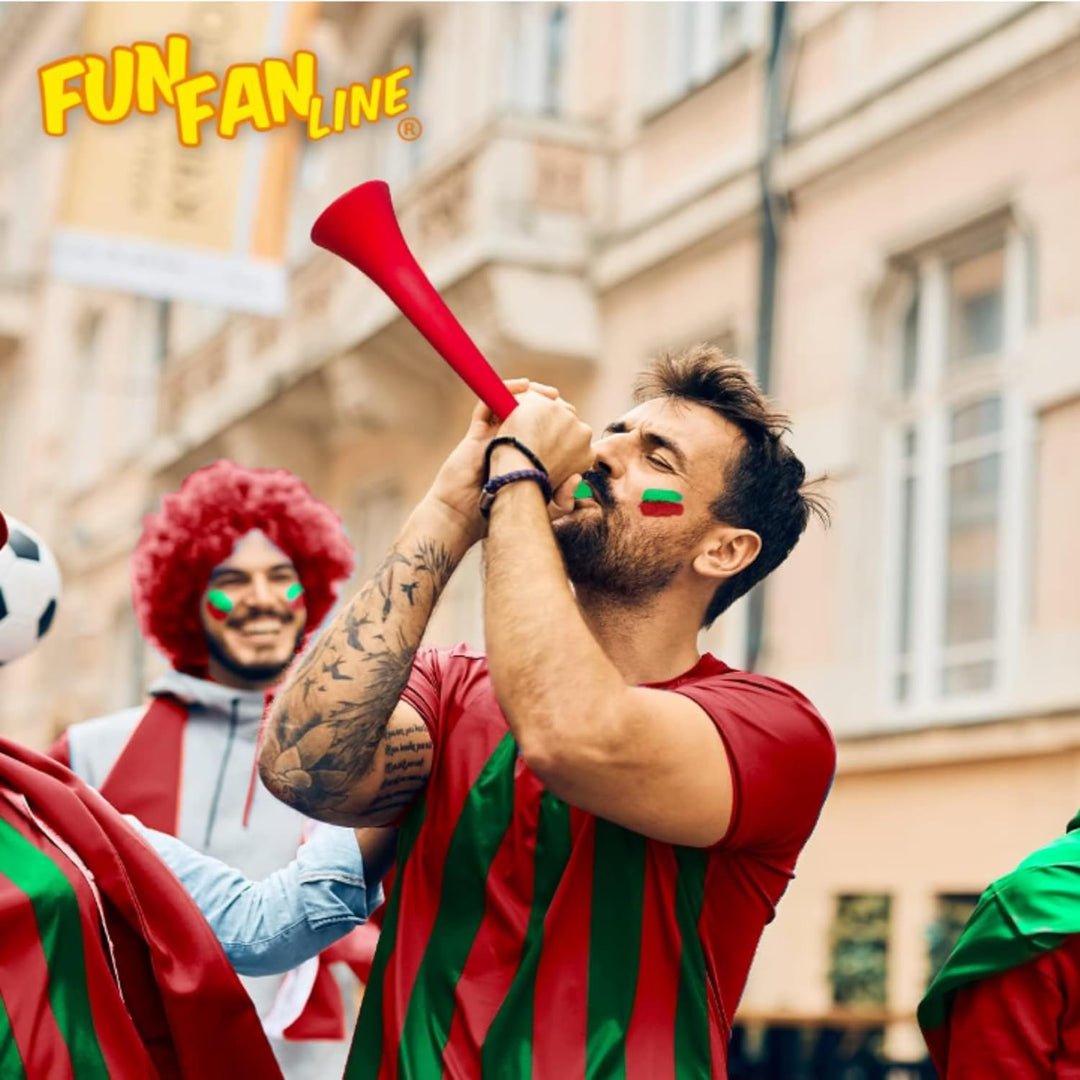 3er-Pack Vuvuzelas aus Widerstandsfähigem Kunststoff | Animationstrompeten für Fussball, Sportverans