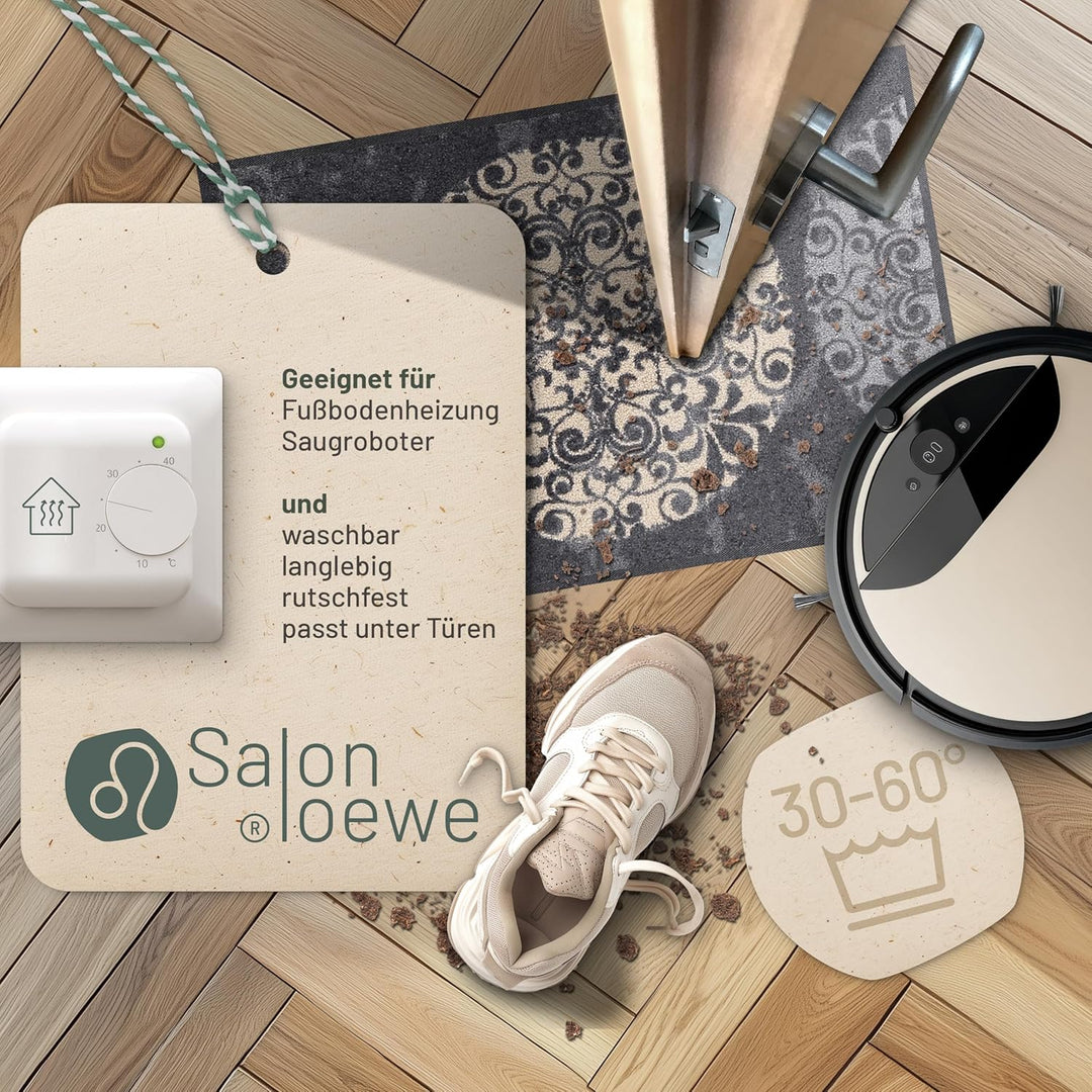 Salonloewe Fliesenkreise Fussmatte waschbar 050 x 075 cm Fussabtreter Schmutzfangmatte Eingangs-Matt
