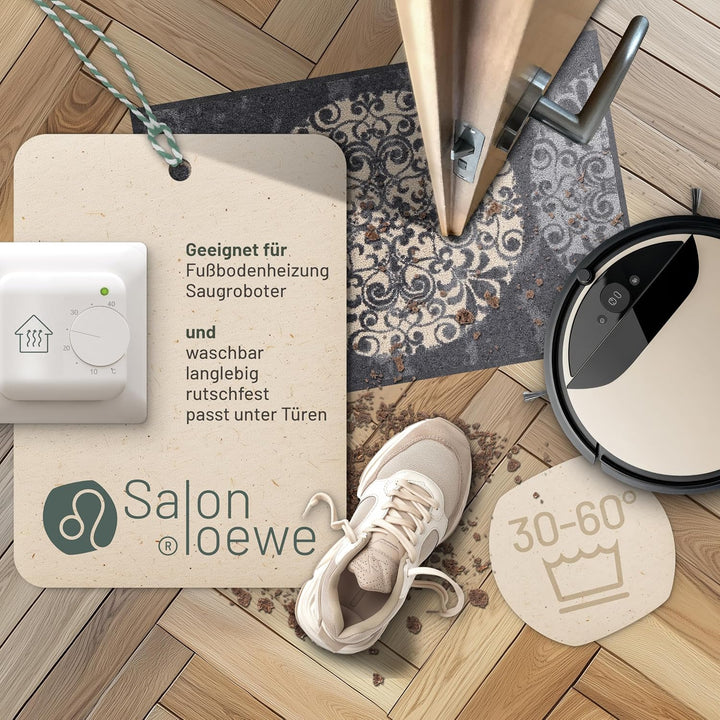 Salonloewe Fliesenkreise Fussmatte waschbar 050 x 075 cm Fussabtreter Schmutzfangmatte Eingangs-Matt