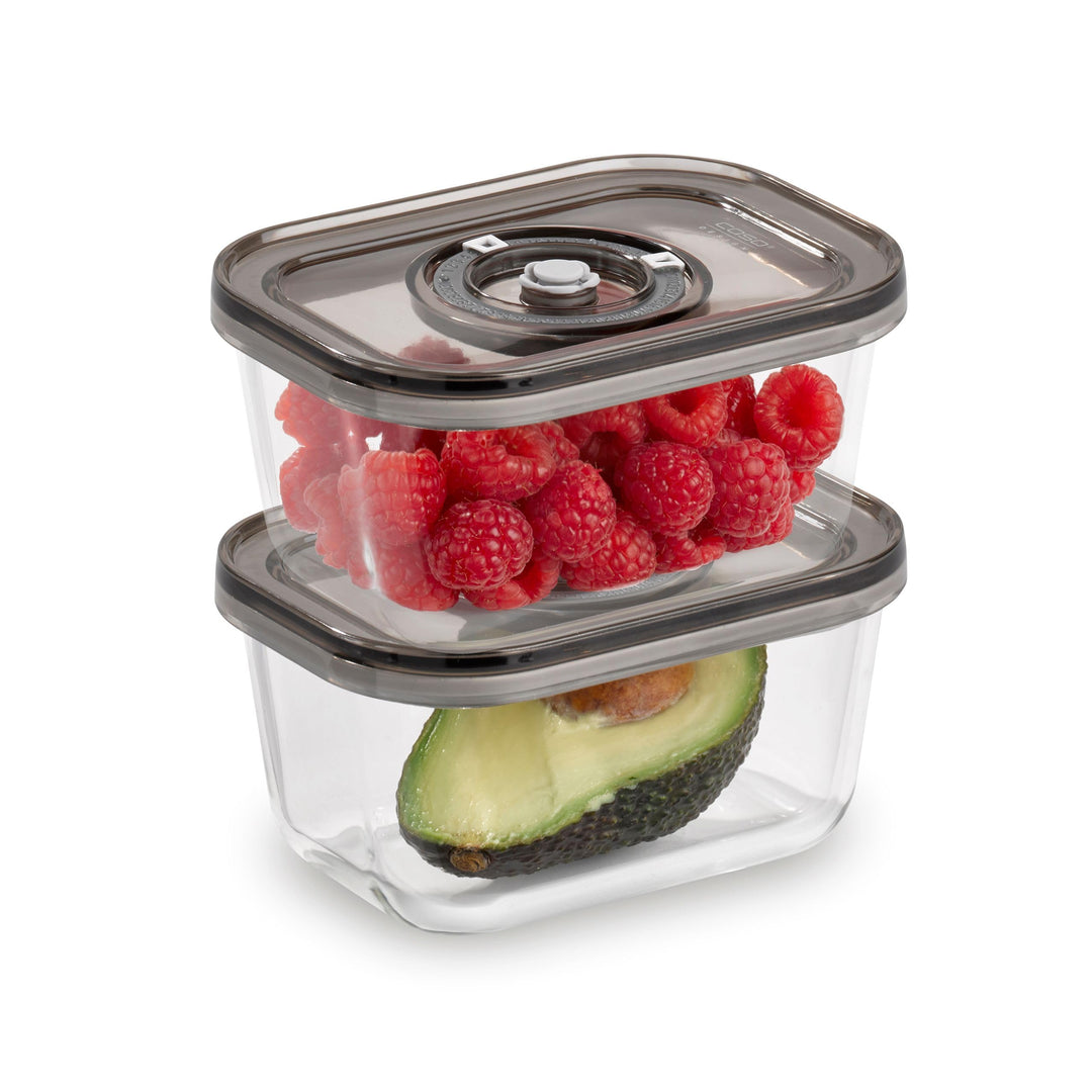 Caso VacuBoxx Eco-Duo S - Vakuum-Frischebehälter / 2 Behälter mit je 500 ml/für druckempfindliche un
