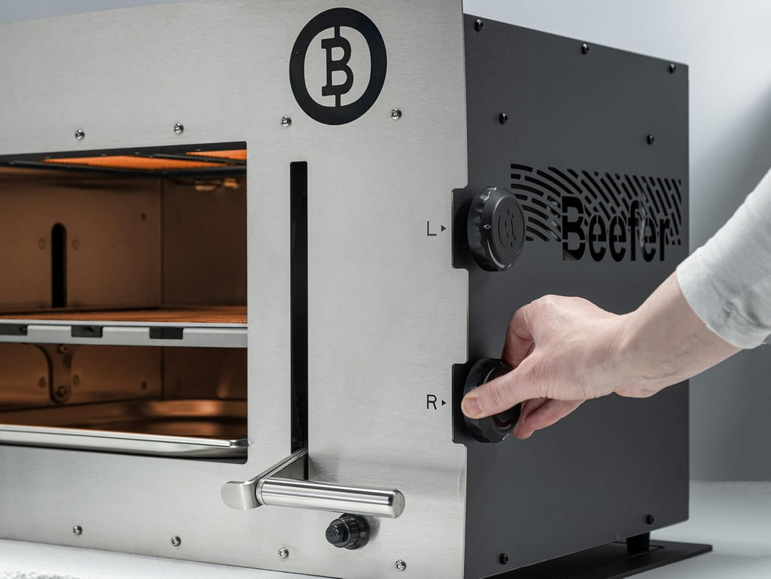 Beefer XL II – Profi-Oberhitzegrill mit 800 °C, 2 Regelbare Infrarotbrenner, Patentierte Einhand-Höh