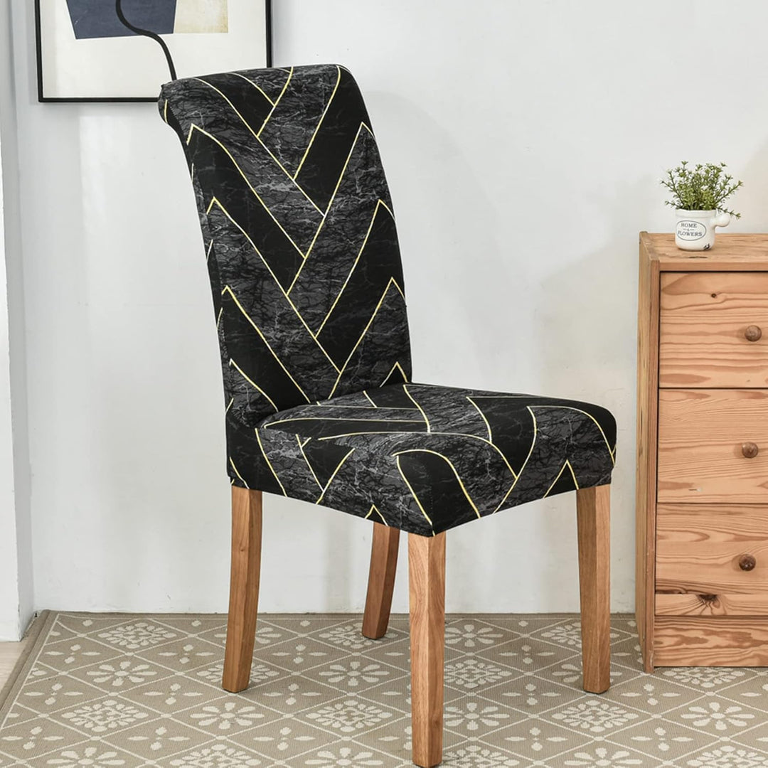 HZDHCLH Stuhlhussen 6er Set Stuhlbezüge Stretch abnehmbar, waschbar, Esszimmerstuhl-Schutzsitz für H