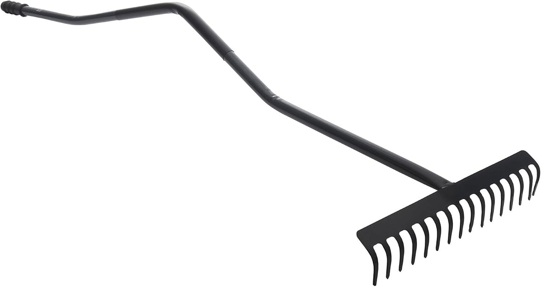 KADAX Gartenharke aus Metall, Gartenwerkzeug mit Metallkopf, Rasenrechen für Garten, Flache Harke fü