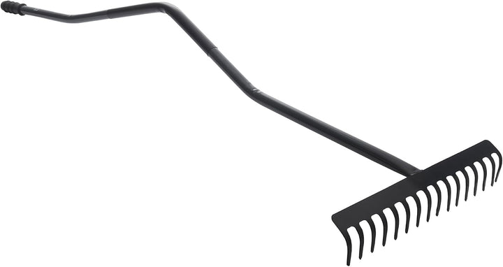 KADAX Gartenharke aus Metall, Gartenwerkzeug mit Metallkopf, Rasenrechen für Garten, Flache Harke fü