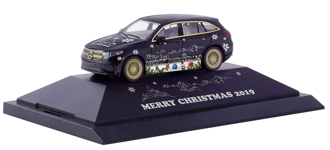 herpa 102155 Mercedes-Benz EQC Weihnachts-PKW 2019“ in Mini zum Basteln und Sammeln, Mehrfarbig