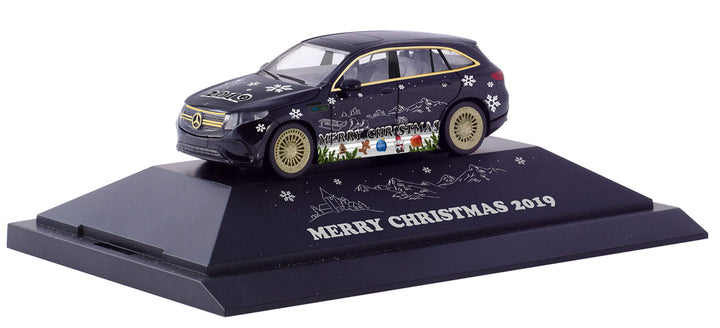 herpa 102155 Mercedes-Benz EQC Weihnachts-PKW 2019“ in Mini zum Basteln und Sammeln, Mehrfarbig