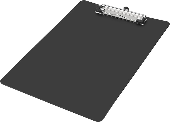 12 Stück Plastik Klemmbrett A4 Schwarz, Kunststoff Klemmbretter mit Halterung und Low Profile Clip K