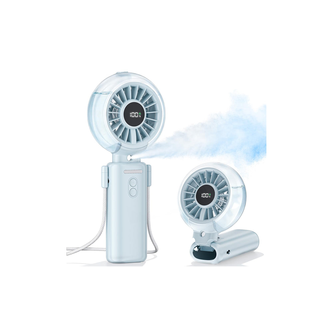 Handventilator Akku Aufladbar mit Wasserkühlung - 100 Stufen Tragbarer Mini Ventilator, 6000mAh Akku