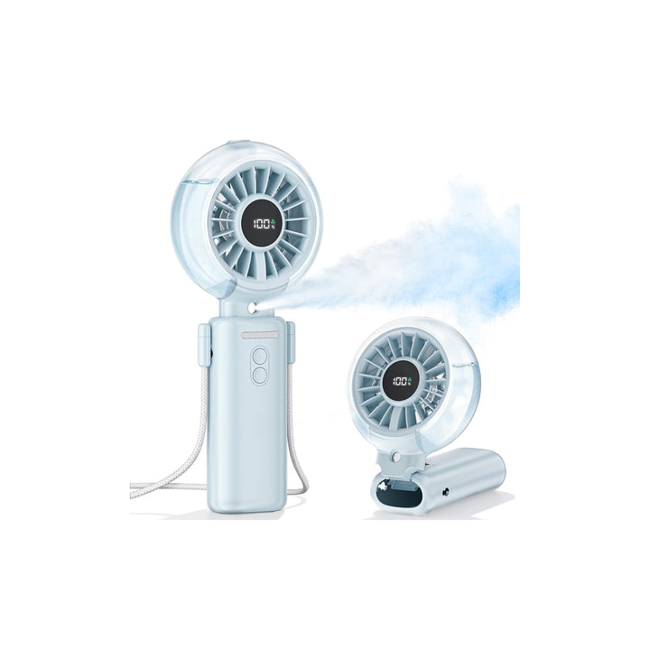 Handventilator Akku Aufladbar mit Wasserkühlung - 100 Stufen Tragbarer Mini Ventilator, 6000mAh Akku