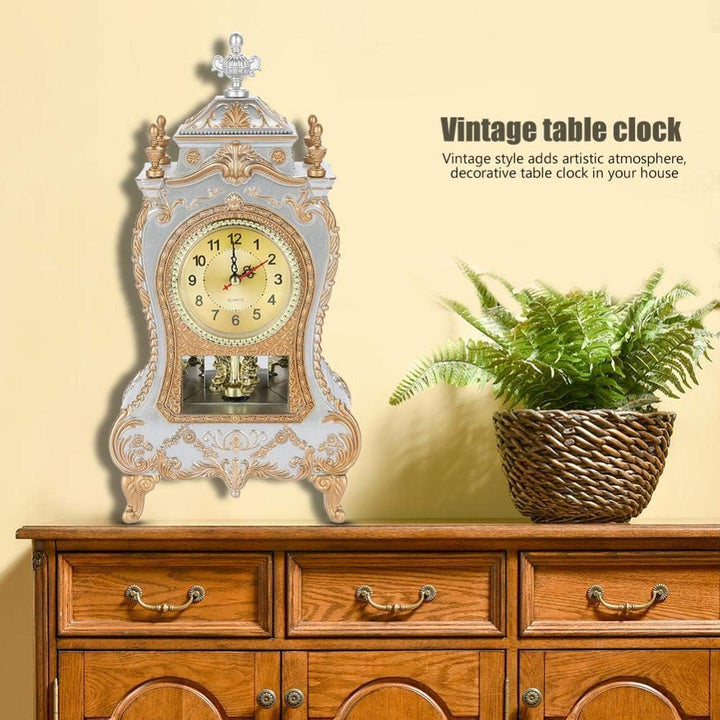 Haofy Vintage Tischuhr, Antique Home Hotel Dekorativ(Weiss)