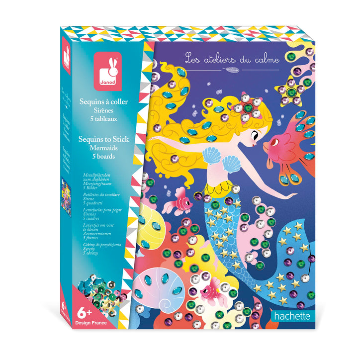 Janod - Pailletten-Bastelset Meerjungfrauen - Les Ateliers du Calme - Kreatives Hobby Kinder - Feinm
