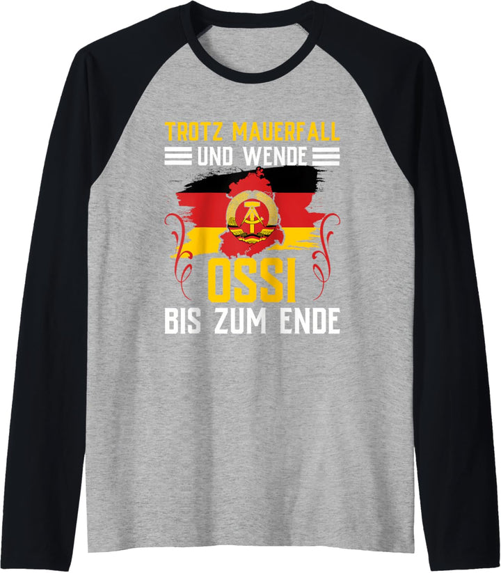 Ossi Geschenk Frauen DDR Männer Ostdeutschland NVA Osten Raglan