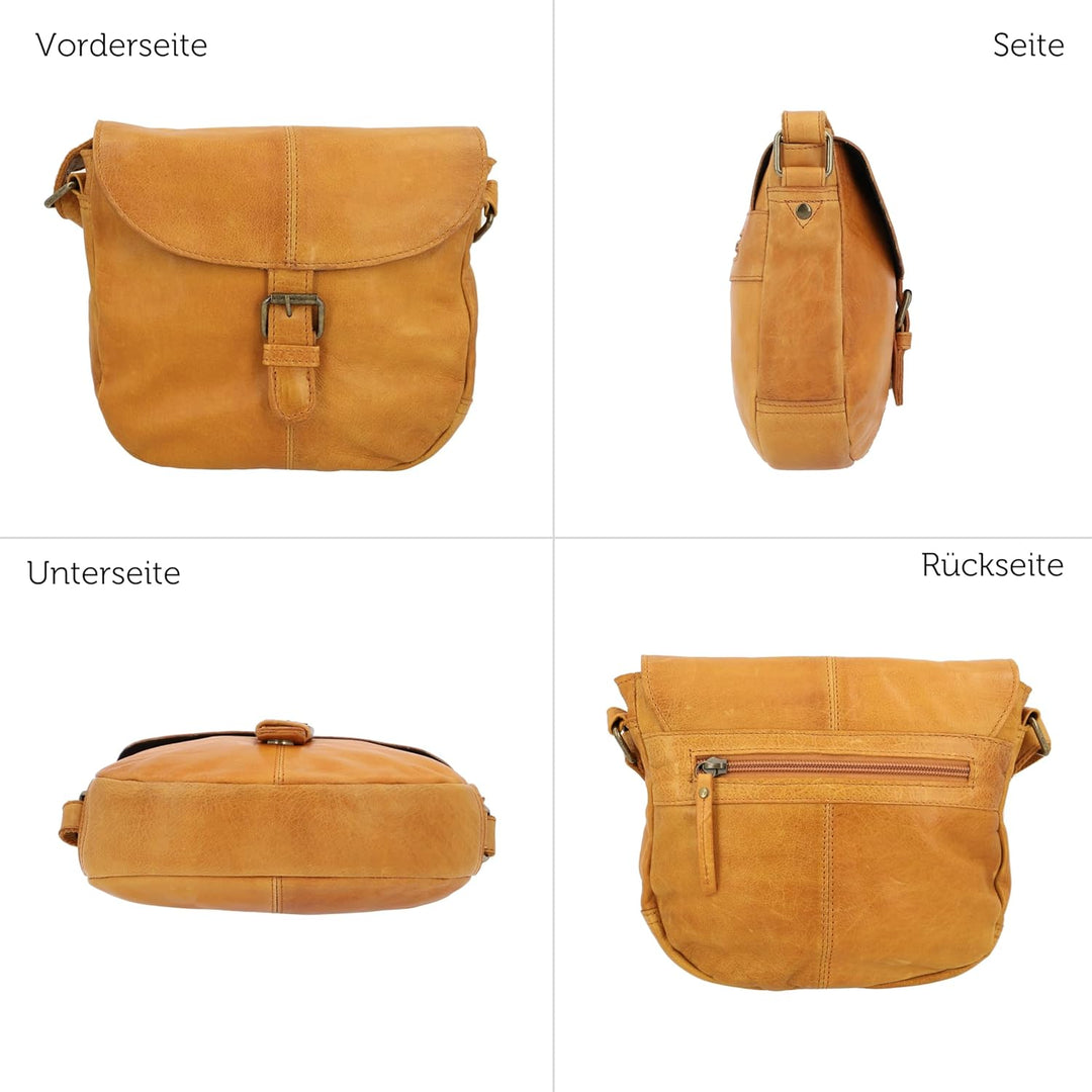 Gusti Handtasche Leder - Candice Damen Umhängetasche Schultertasche Partytasche Henkeltasche Festiva