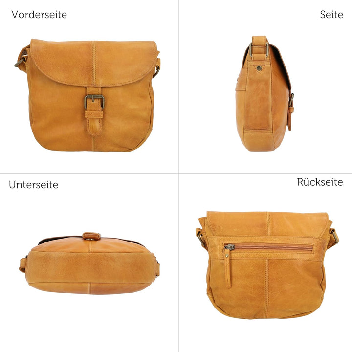 Gusti Handtasche Leder - Candice Damen Umhängetasche Schultertasche Partytasche Henkeltasche Festiva