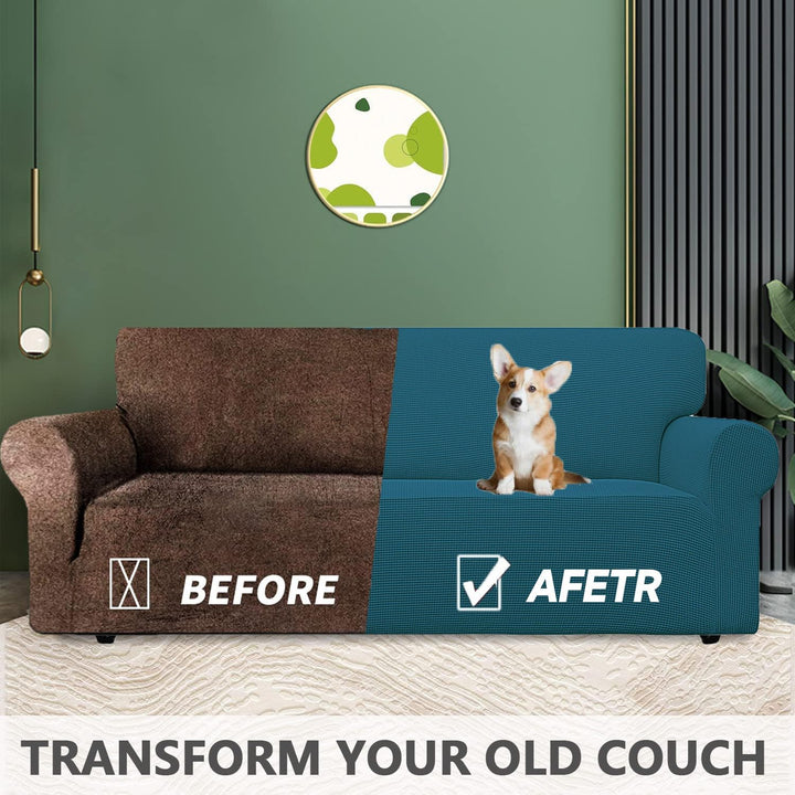 YSTELLAA Stretch Sofa überzug 4 Sitzer, Super Elastisch Sofabezug Mit Armlehnen Waschbarer, kratzfes