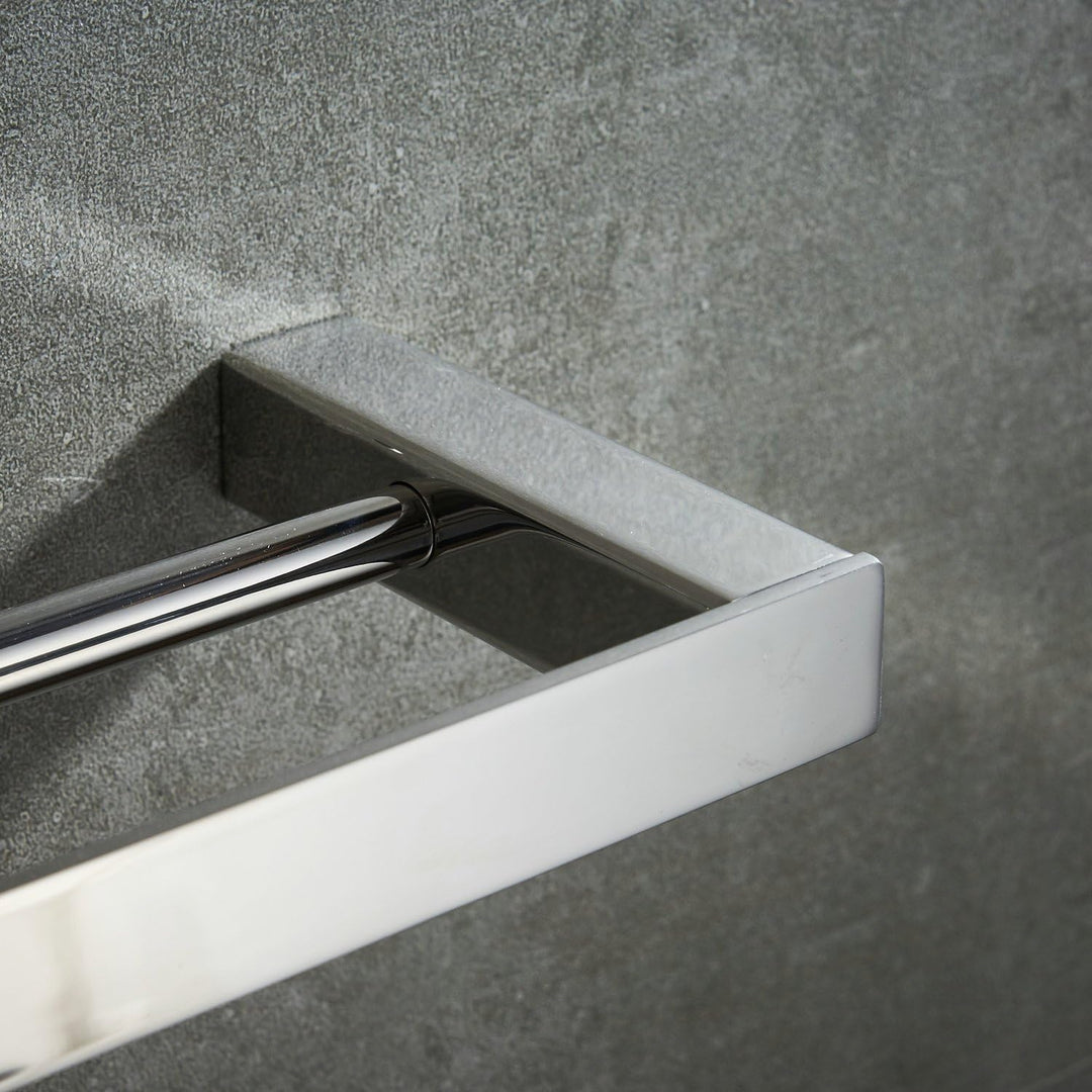 Beelee Badezimmer Toilette Doppelte 40cm Handtuchstange Wandhalterung, Edelstahl - Edelstahl, Polier