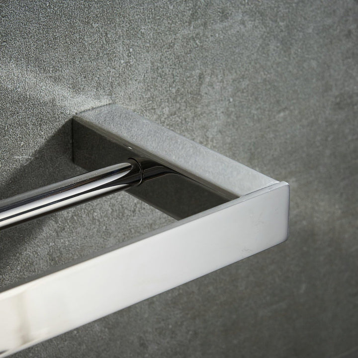 Beelee Badezimmer Toilette Doppelte 40cm Handtuchstange Wandhalterung, Edelstahl - Edelstahl, Polier