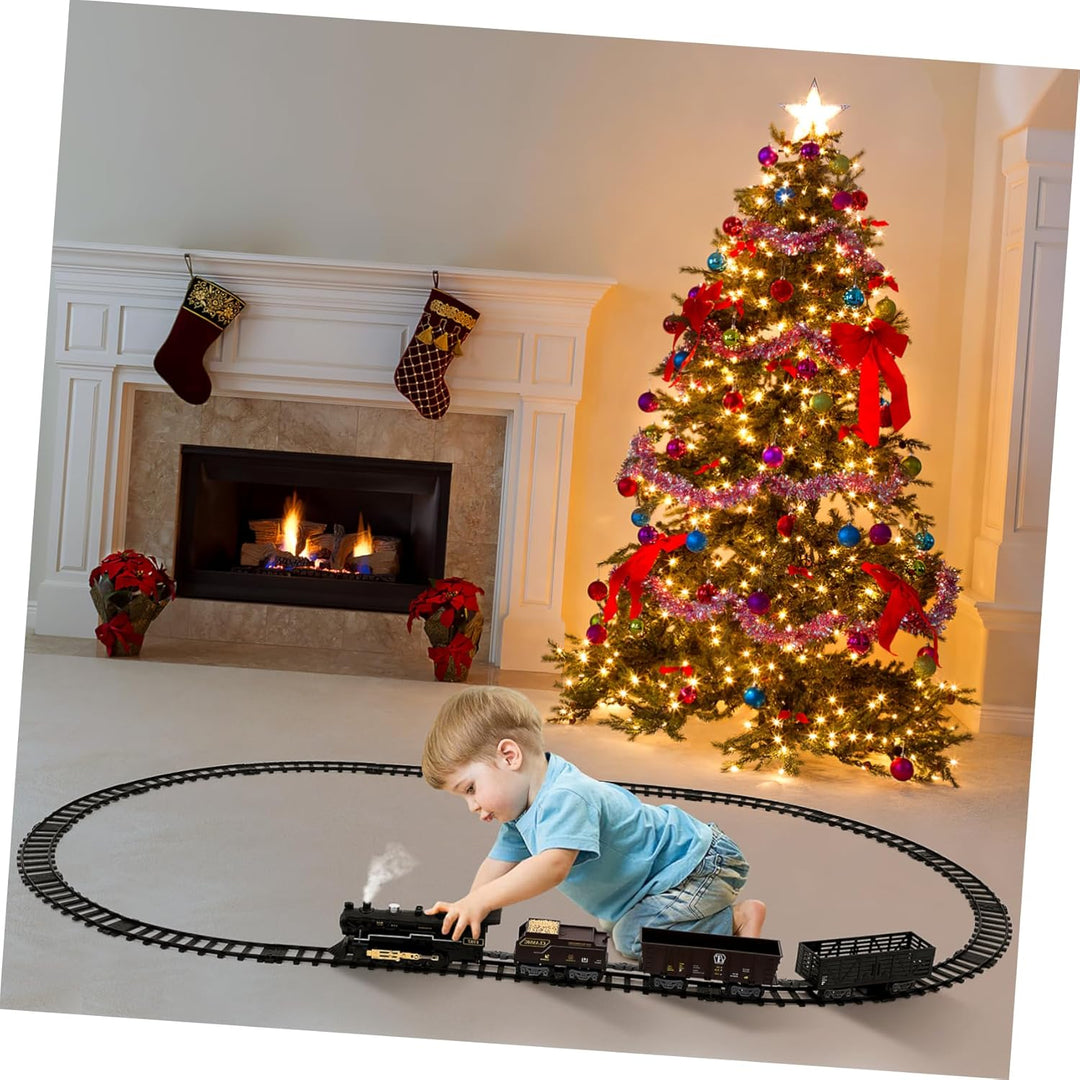 TOYANDONA Spielzeugeisenbahn-Set für Jungen Mädchen 4-7 Weihnachtszug Kinder Elektroeisenbahn-Set El