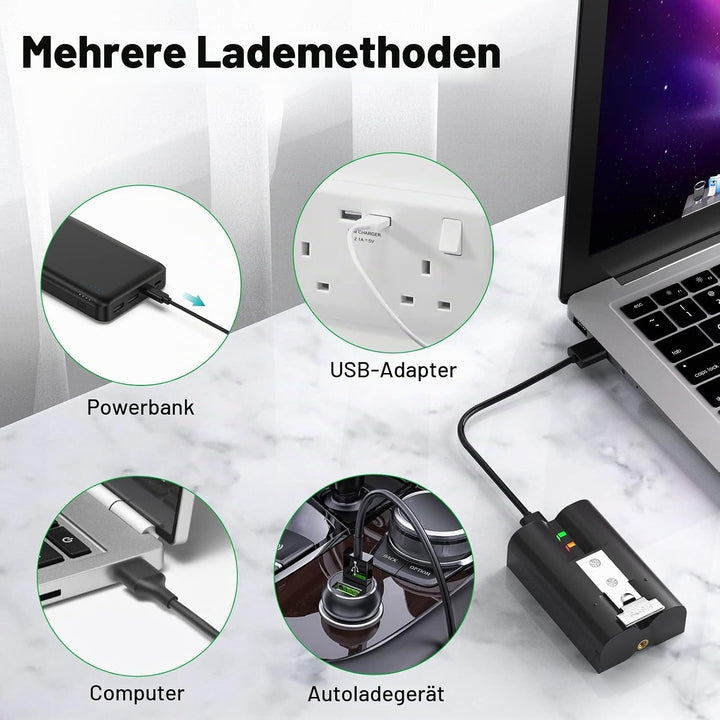 Ersatzakku mit Ring, 3.65V 6040mAh Akku Für Türklingel Kamera 2/3/3+/4, Stick-up,Spotlight Batterien