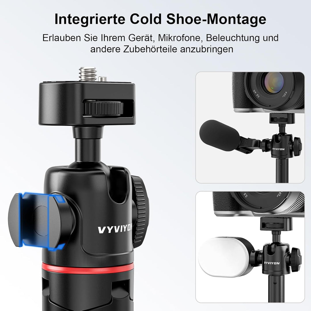 VYVYIYON Selfie Stick Stativ, Mini Stativ für GoPro/DJI/Insta 360 | Ausziehbares Mini Action-Kamera-